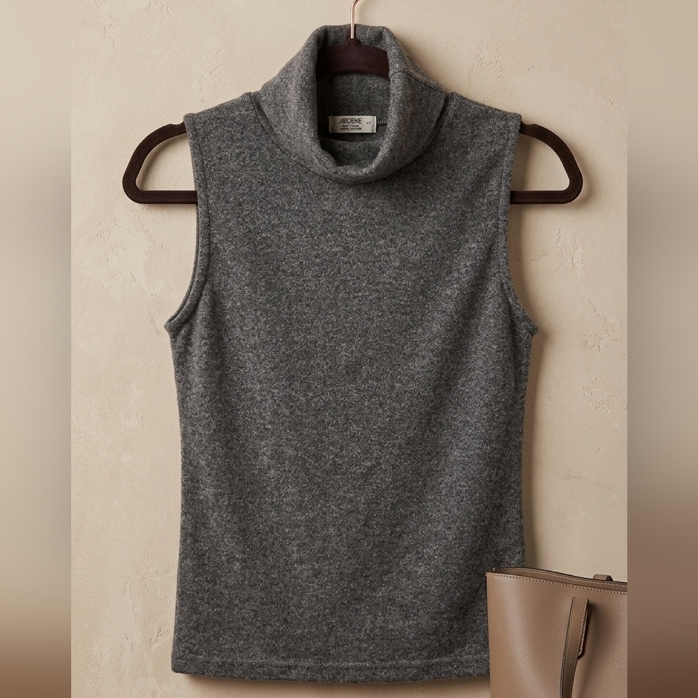 Ardene Gray Sleeveless Turtleneck Top Size S